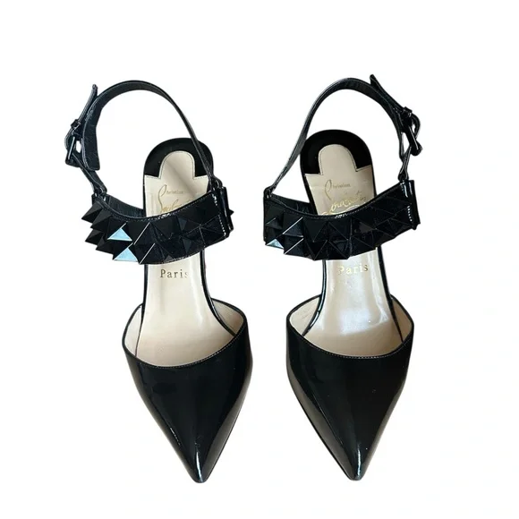 Christian Louboutin Ziggoo 100mm patent spike pointed toe heels RETAIL 1,300 - Picture 3 of 8